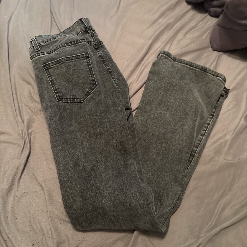 SHEIN Gray Low Rise Flare Jeans